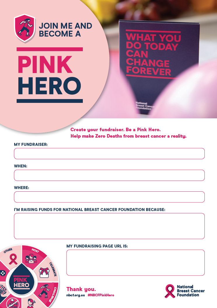 Pink Hero Fundraising Poster