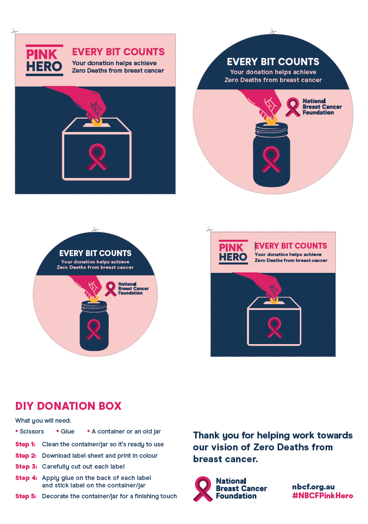 Pink Hero Donation Stickers