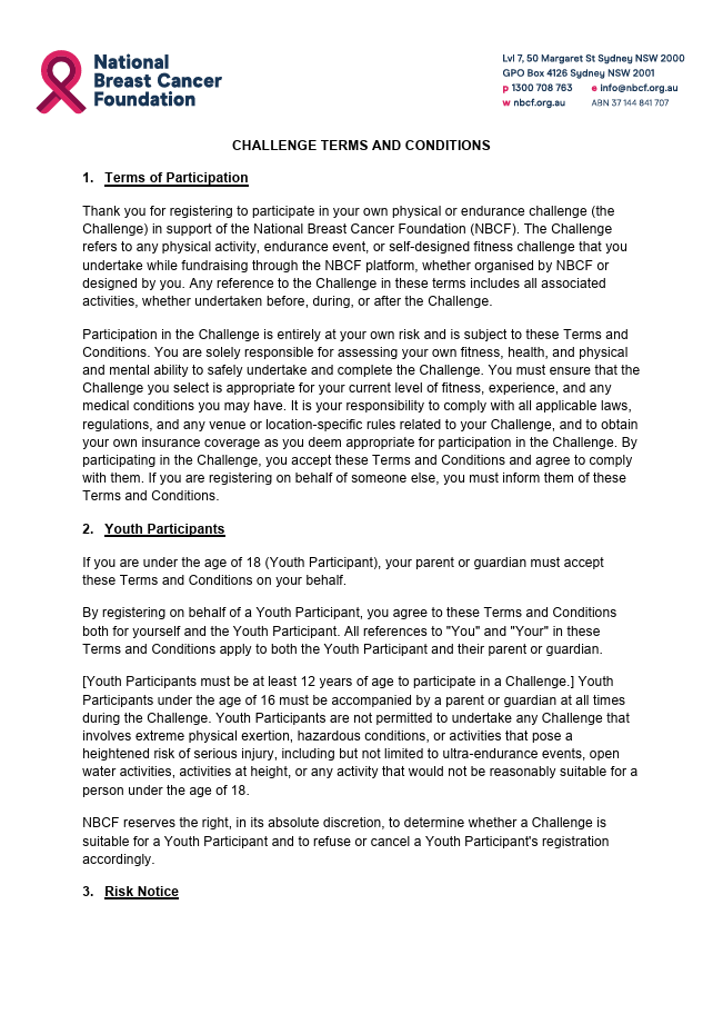DIY - Pink Hero - Challenge Terms and Conditions