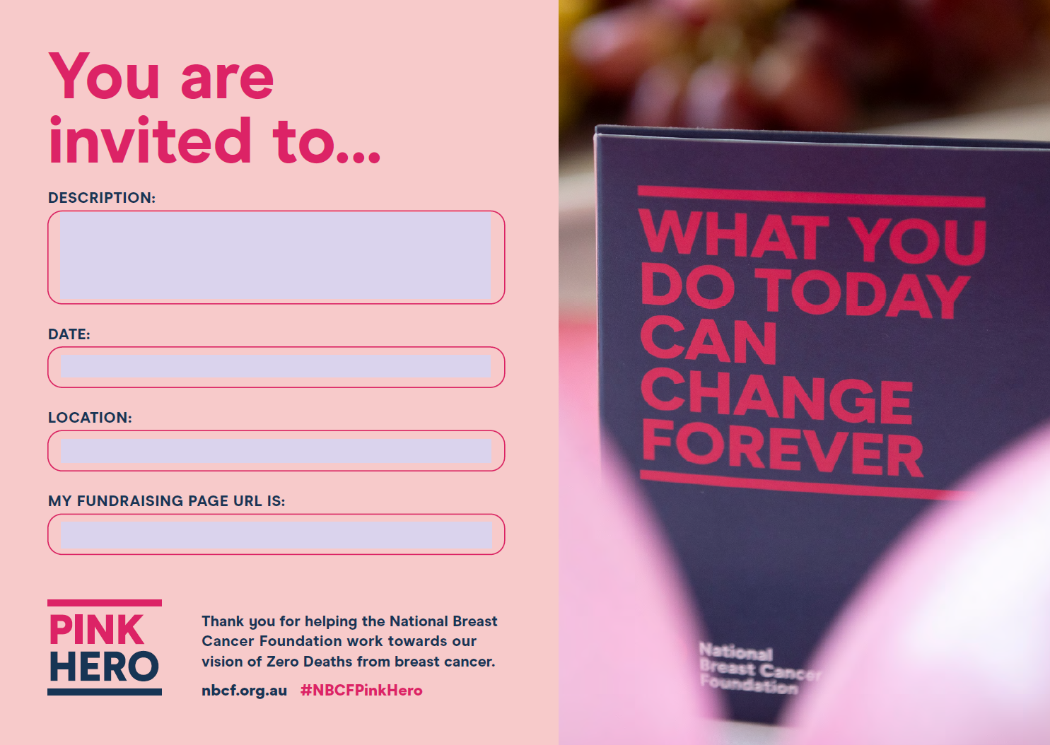 Pink Hero Invite - Pink