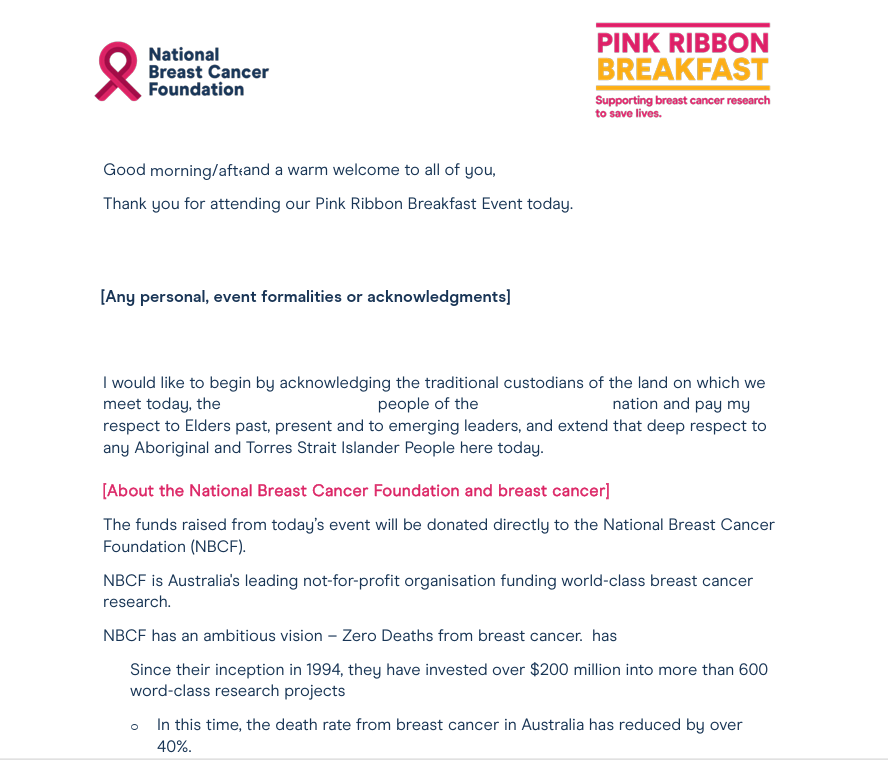Fundraiser Speech