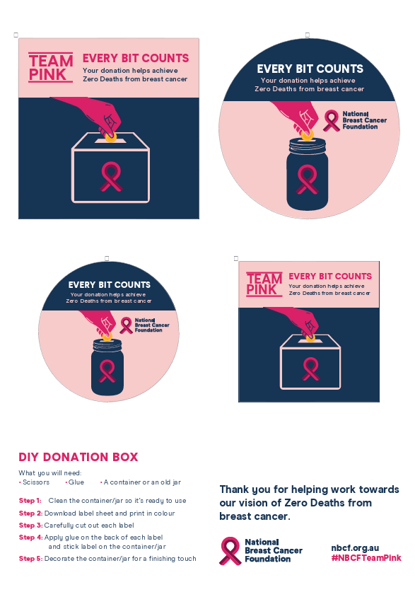 Team Pink - Donation Labels