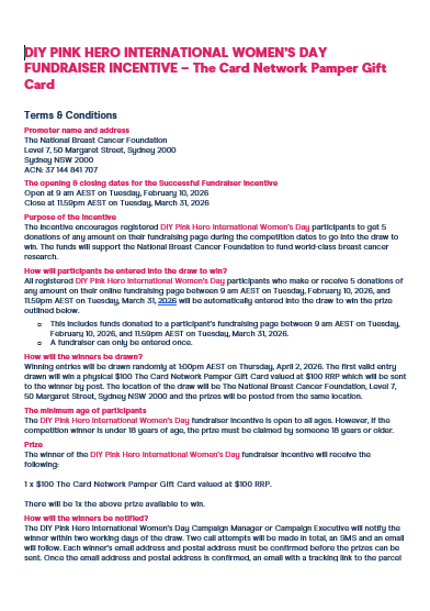 DIY - FY26 - IWD - Terms & Conditions